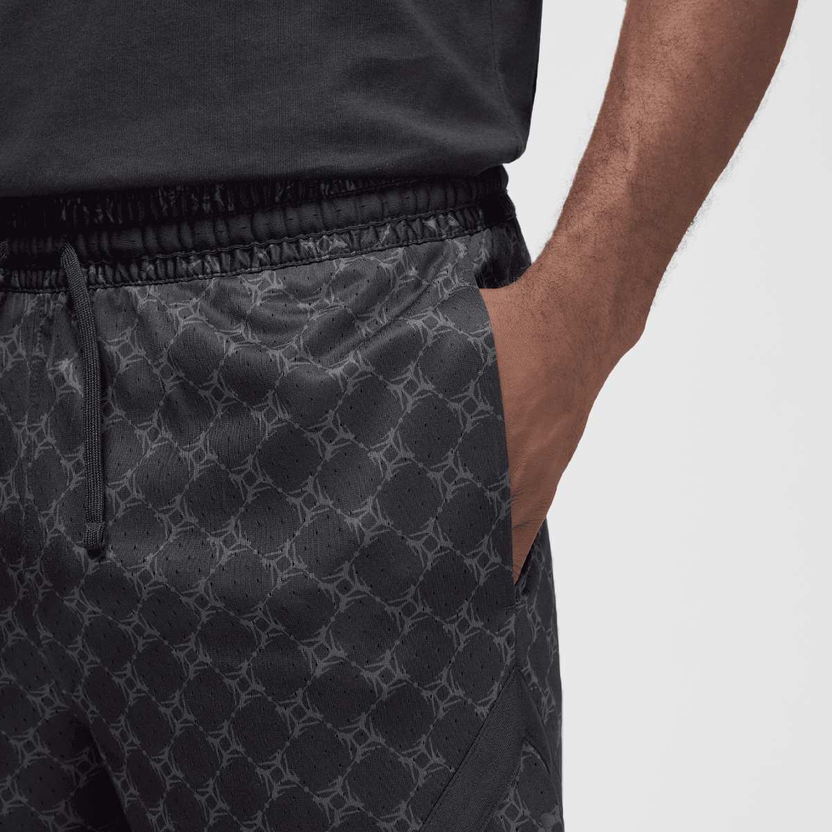 Jordan Sport Dri-FIT Printed Diamond Shorts Men Sportshorts zwart Maat M Kleding