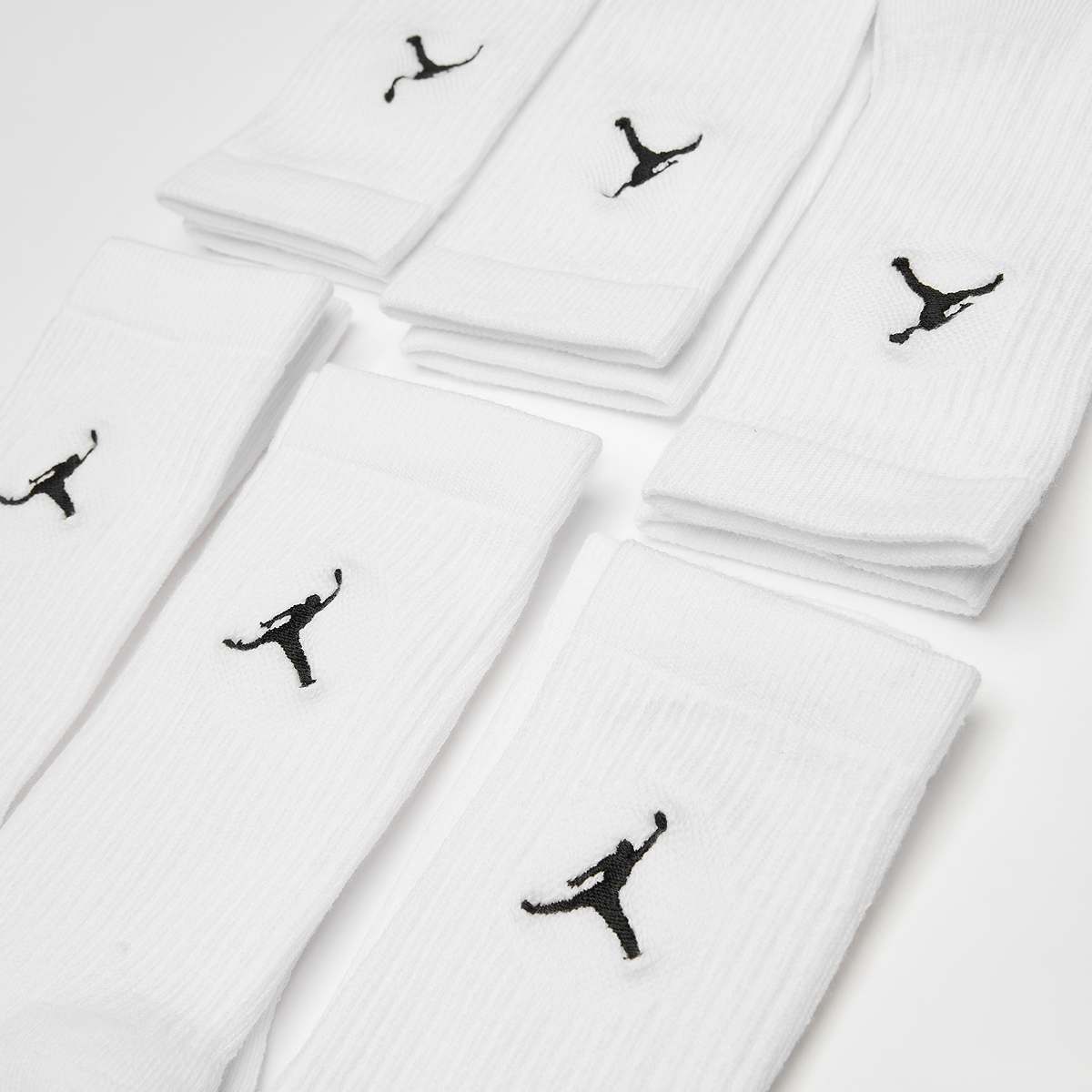 Jordan 6 PACK Everyday Cushioned Crew Socks Unisex Sokken wit Maat 34-38 Kleding