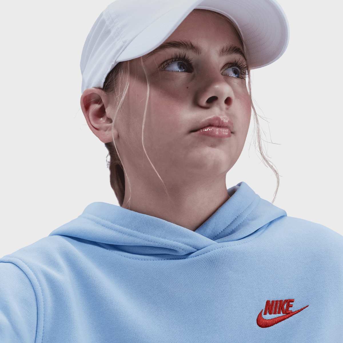 Nike Sportwear Club Fleece Hoodie Low Brand Read unisex Hoodies & Sweaters blauw Kleding