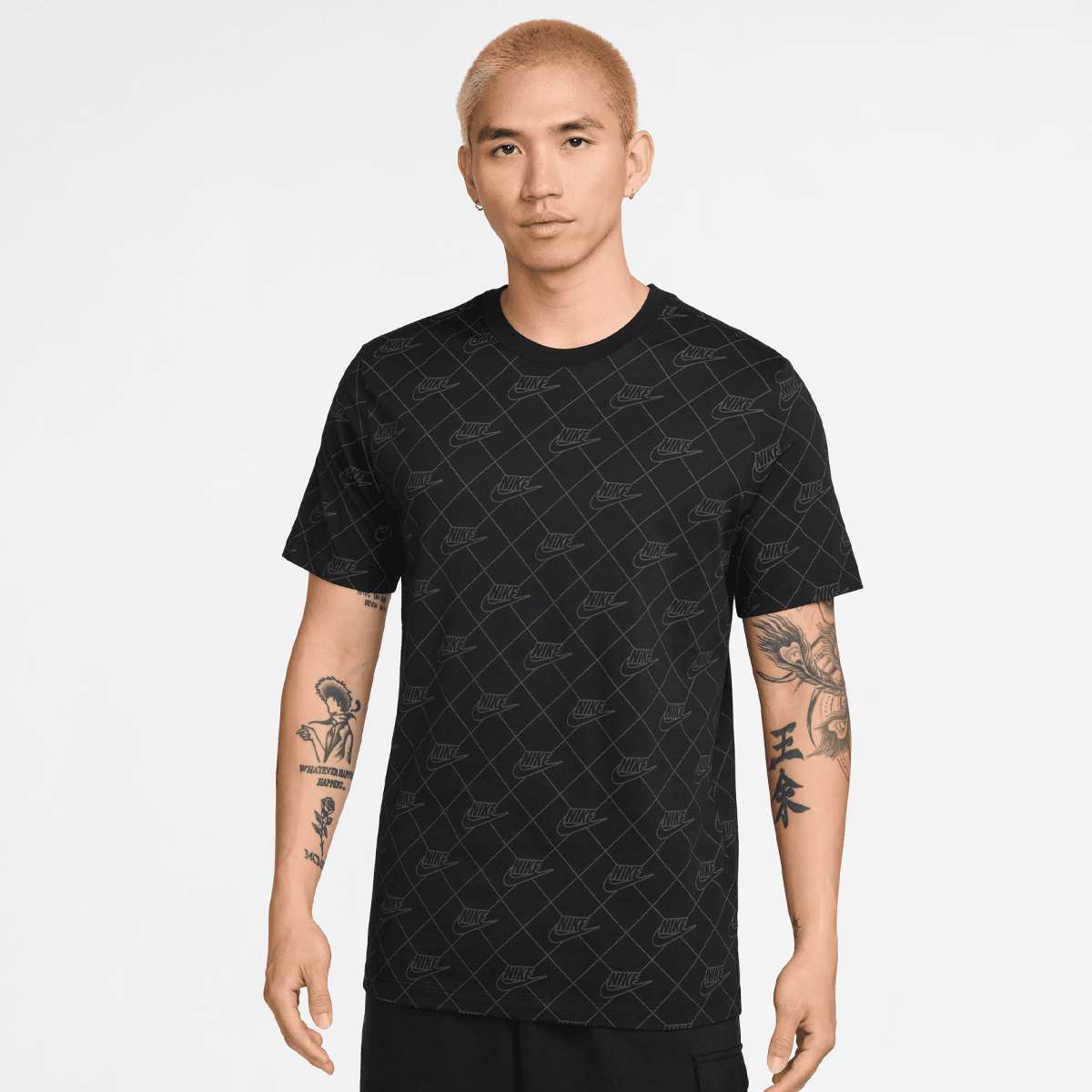 Nike, Sportswear All Over Print Shortsleeve Club Tee, black