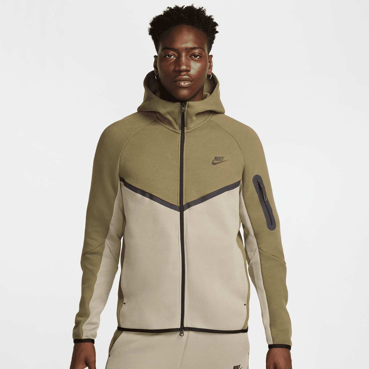 Unselected, Nike, Tech Fleece Full Zip Windrunner Hoodie, green