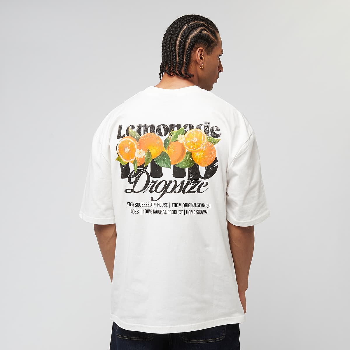 DropSize, Heavy Oversized Orange Lemonade T-Shirt, white