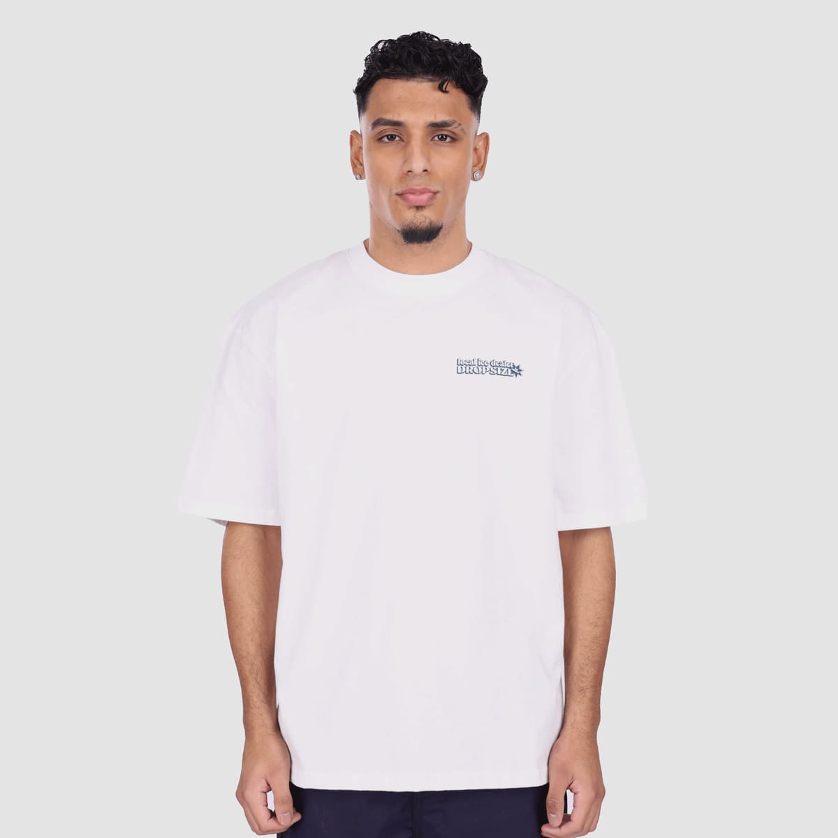 DropSize, Heavy Oversize Ice Cream T-Shirt, white