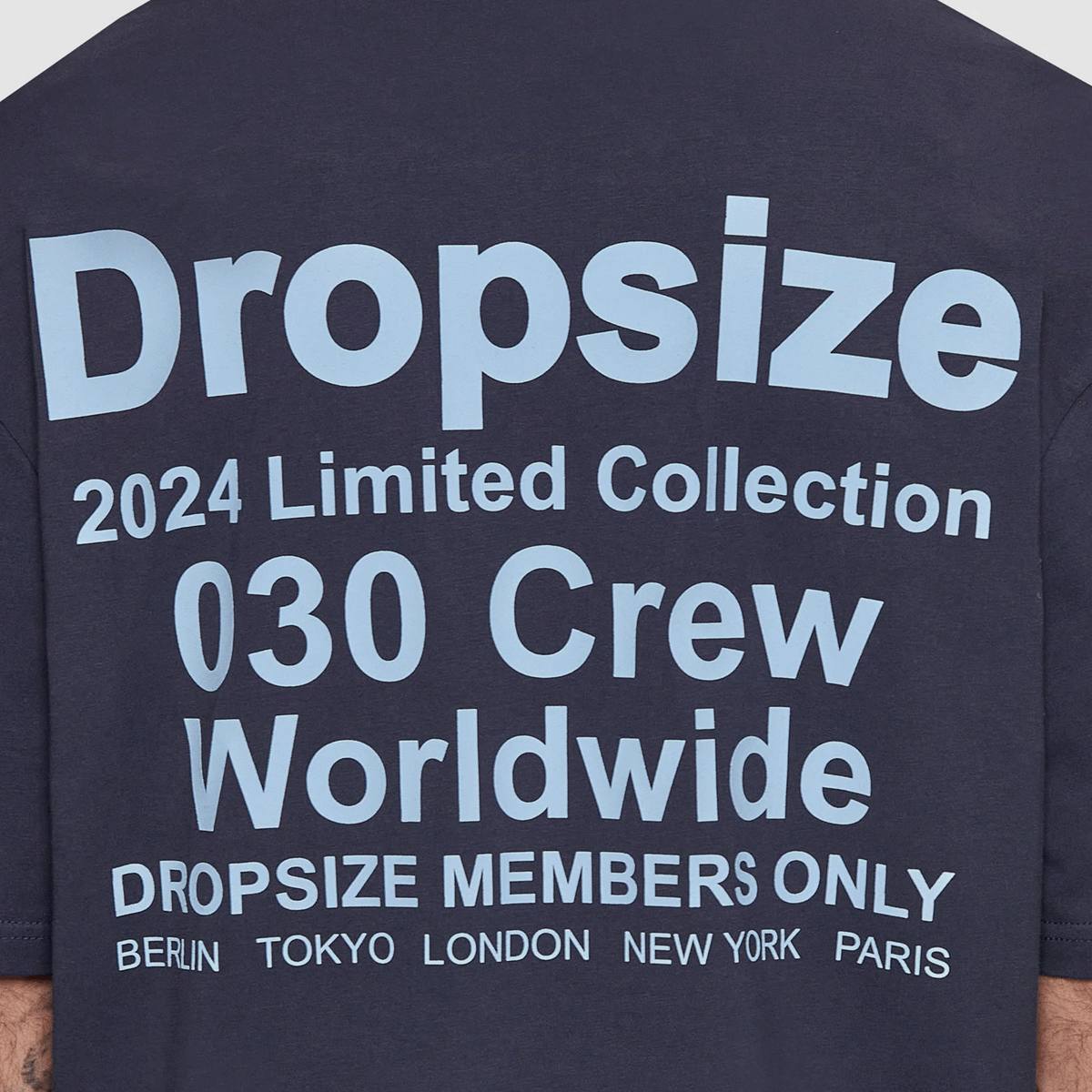 DropSize Heavy Oversized World Wide T-Shirt men T-Shirts & Polo's blauw Maat S Kleding
