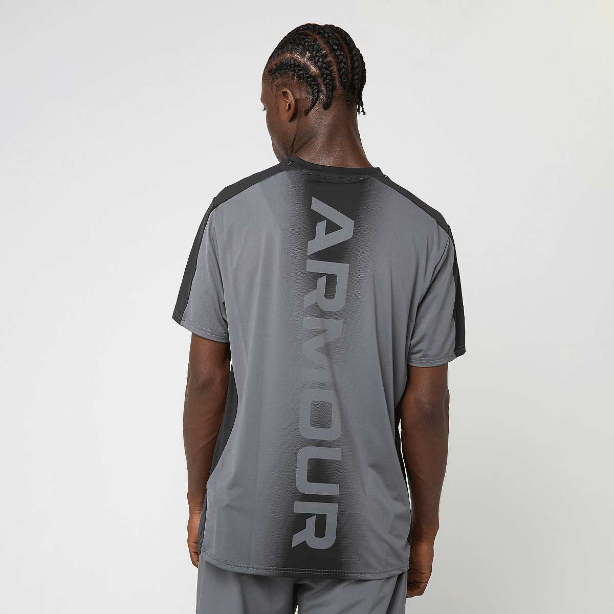 Under Armour HG Wordmark Shortsleeve Men T-Shirts & Polo's grijs Maat S Kleding