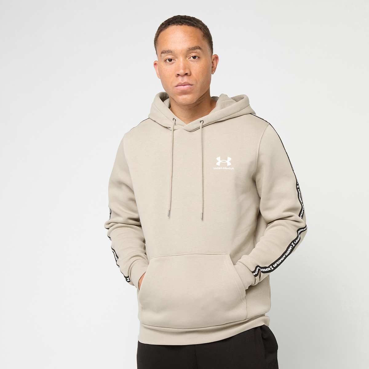 Under Armour, Icon Fleece Hoodie Taping, beige
