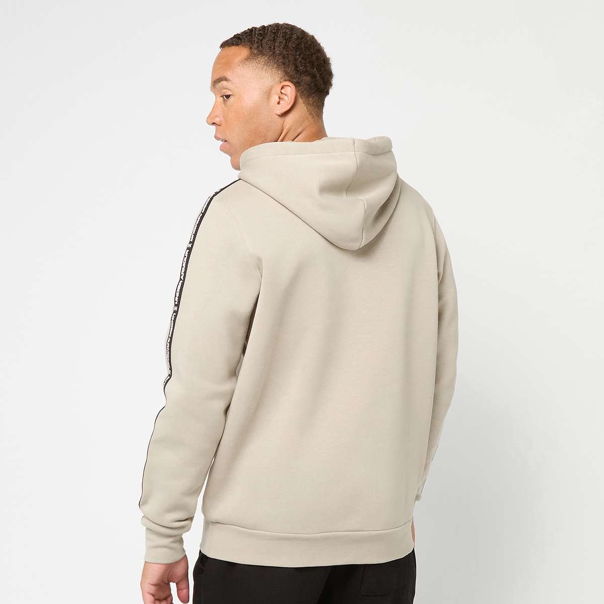 Under Armour Icon Fleece Hoodie Taping men Hoodies & Sweaters beige Maat S Kleding
