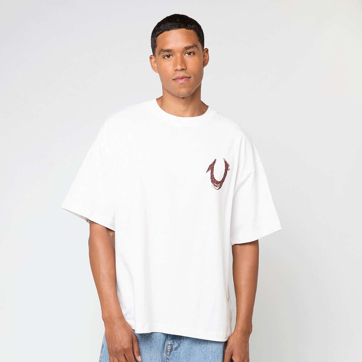 True Religion Painted Horseshoe Oversized Tee Men T-Shirts & Polo's wit Maat S Kleding