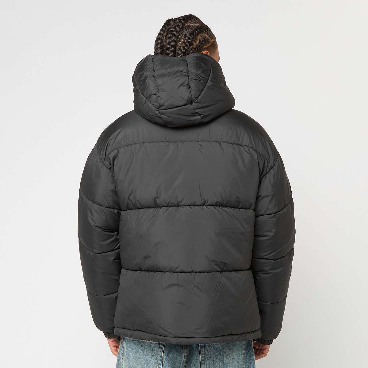 Urban Classics Shiny Puffer Jacket With Hood Men jackets zwart Maat S Kleding