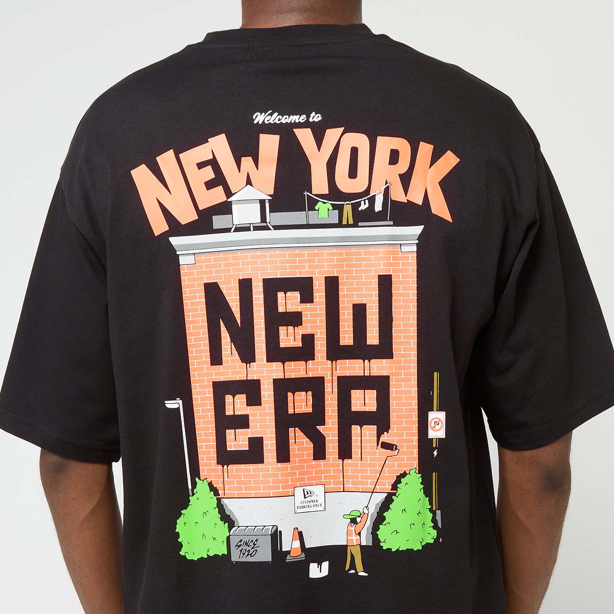 new era OS GRAPHIC TEE 2 BLK men T-Shirts & Polo's zwart Maat M Kleding