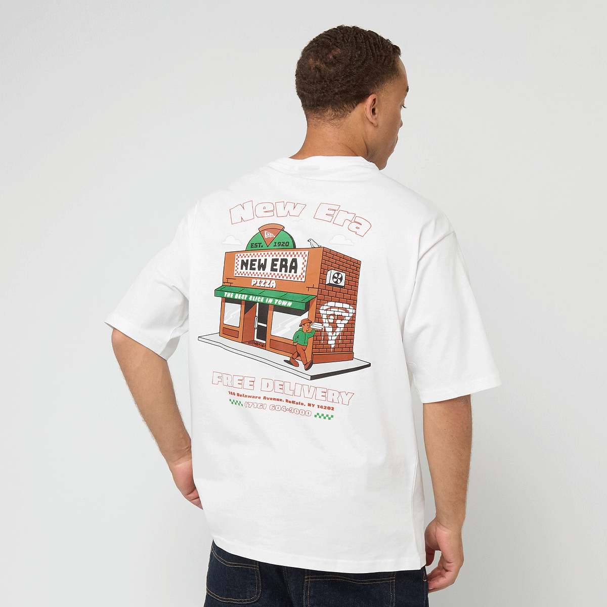 New Era, Overzised Graphic Tee, white
