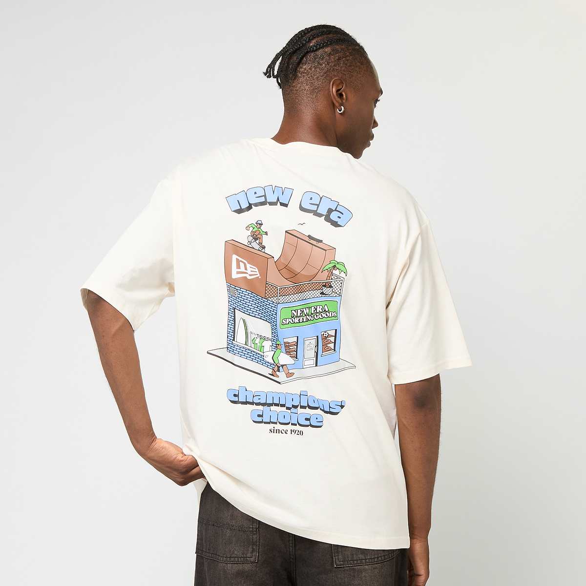 Selected, New Era, Oversized Graphic Tee 1, beige