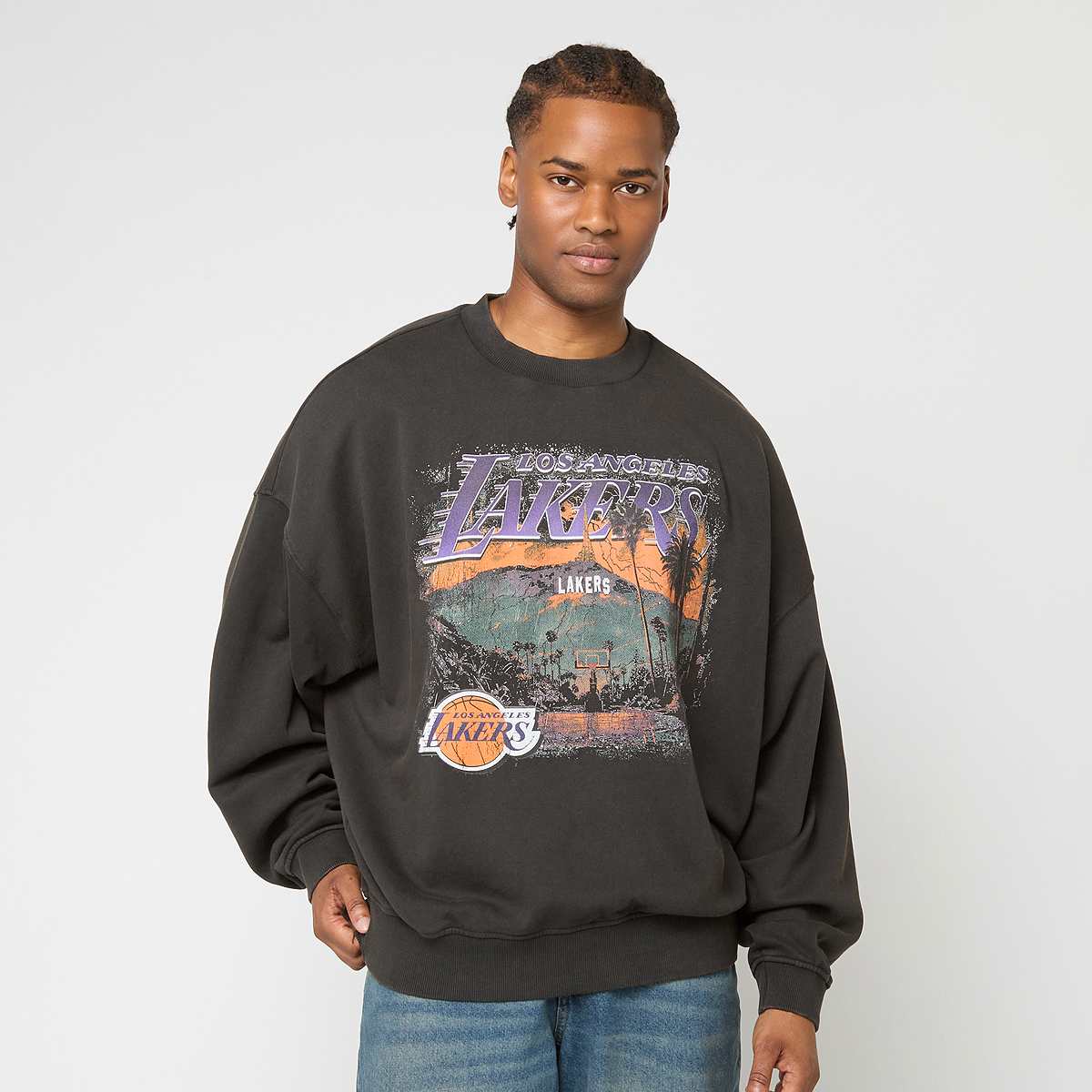 New Era, NBA Washed Graphic Oversized Crew Los Angeles Lakers, multi-colour