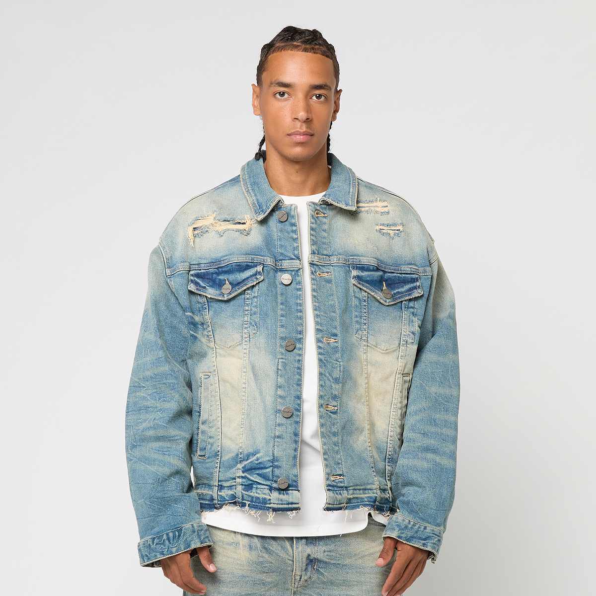 Smoke Rise, HEAVY EHISKER EFFECT JACKET OWNES BLUE, blue