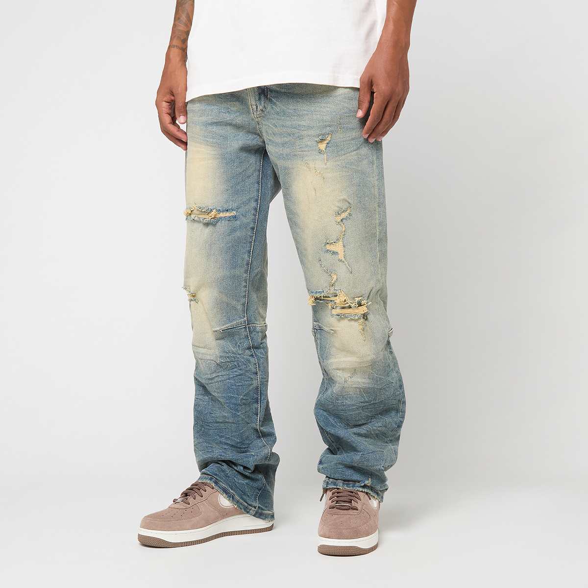 Smoke Rise, HEAVY WHISKER EFFECT JEANS OWNES BLUE, blue
