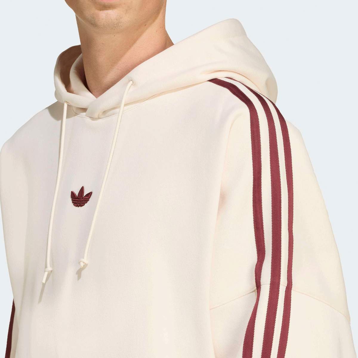 adidas Originals Graphic Fleece Loose Hoodie Men Hoodies & Sweaters beige Maat M Kleding