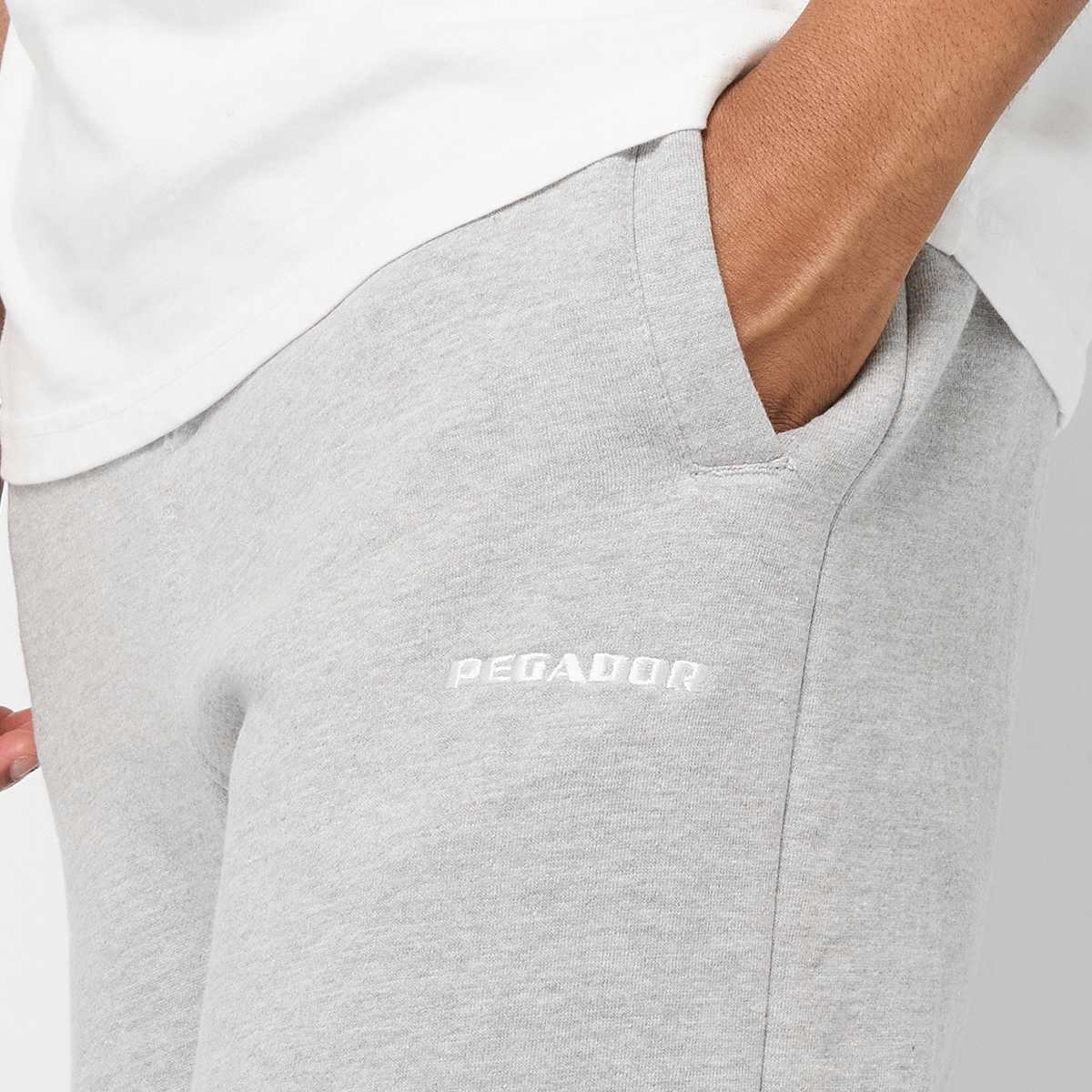Pegador Logo Wide Sweat Pants Men Trainingsbroeken grijs Maat S Kleding