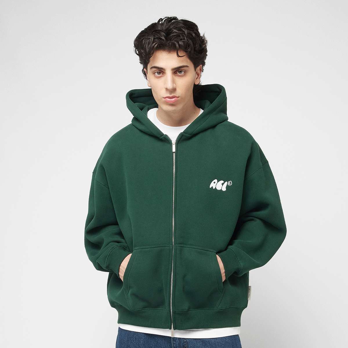 Another Cotton Lab Caffeine Dept. Zip Hoodie Men Hoodies & Sweaters groen Maat S Kleding