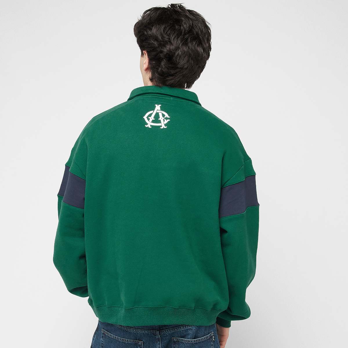 Another Cotton Lab Half Zip Sweater Men Hoodies & Sweaters groen Maat S Kleding