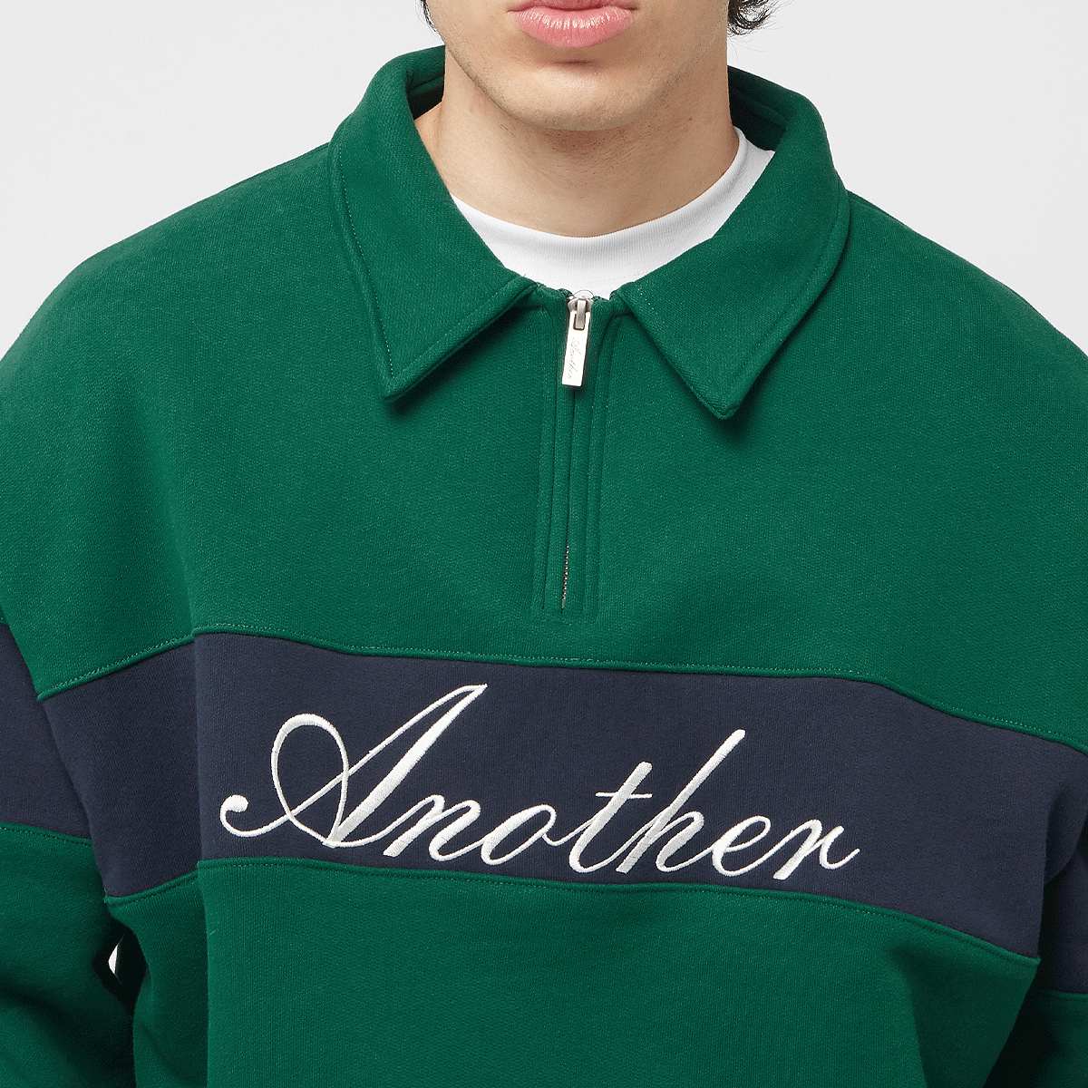 Another Cotton Lab Half Zip Sweater Men Hoodies & Sweaters groen Maat S Kleding