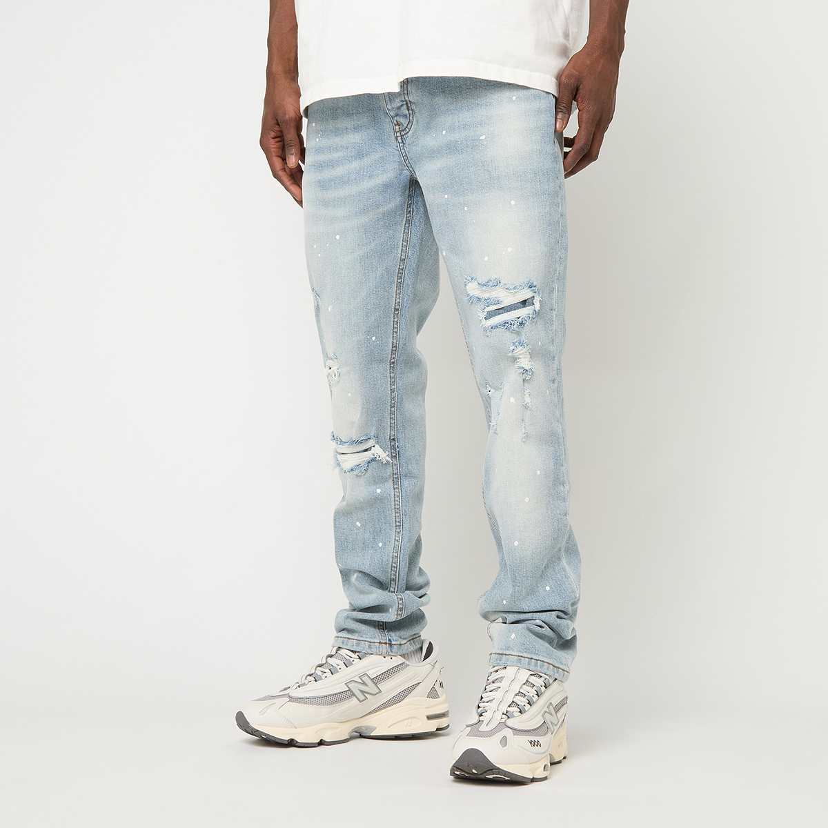 2Y STUDIOS, VICTOR RIPPED SLIM FIT JEANS Black, blue