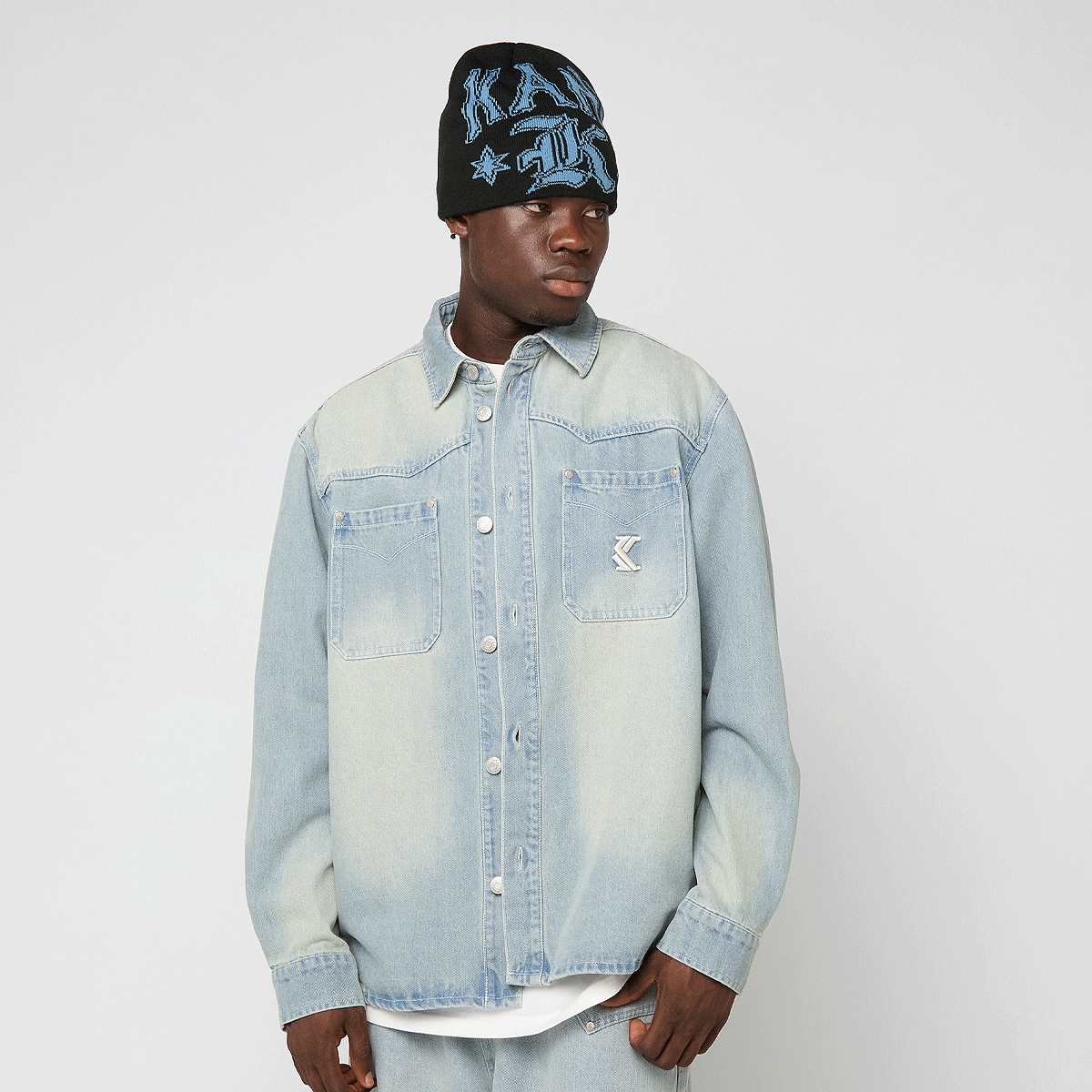Karl Kani, OG K Western Denim Overshirt, blue