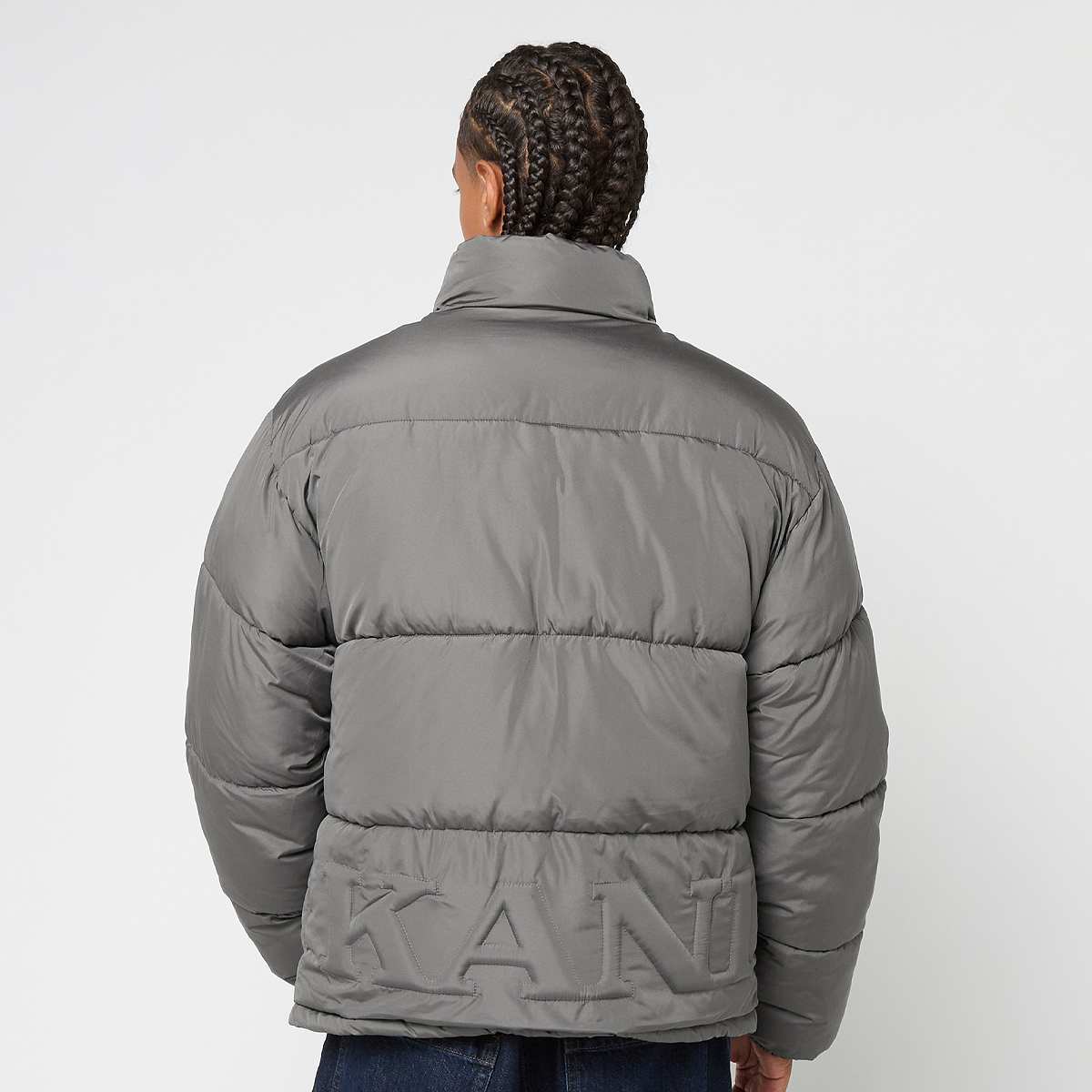 Karl Kani Small Signature Embossed Logo Puffer Jacket Men jackets grijs Maat S Kleding