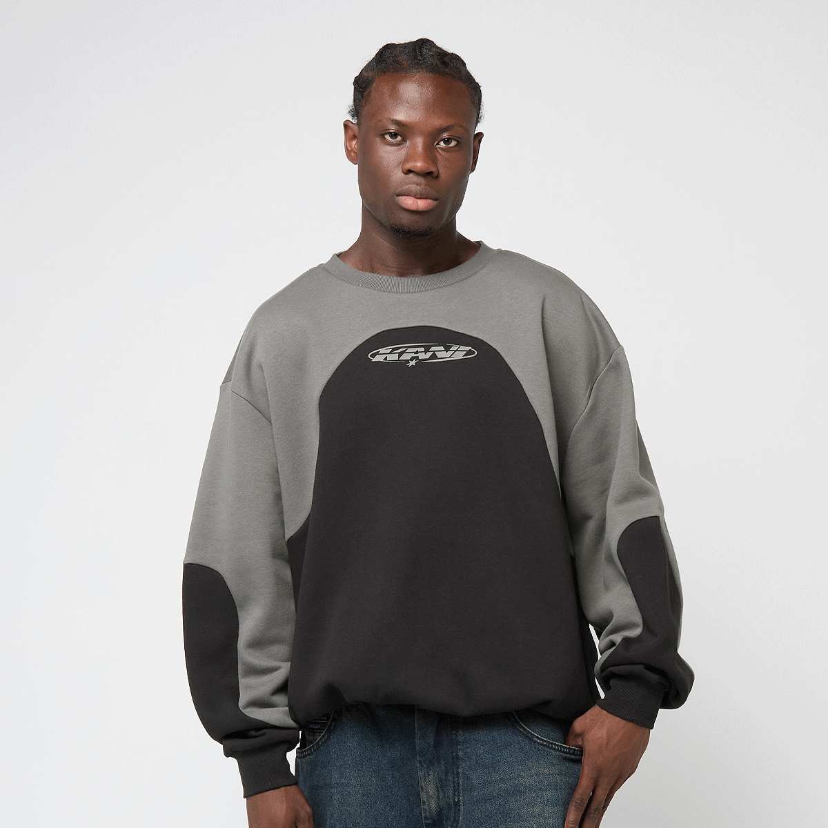 Karl Kani Elipse Oversize Crew Men Hoodies & Sweaters zwart Maat XL Kleding
