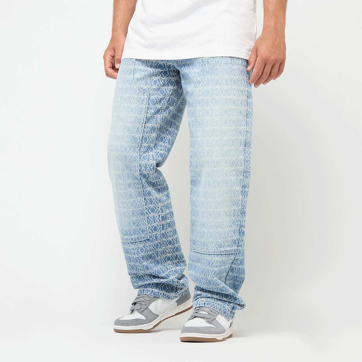 Karl Kani, OG All-Over-Print Carpenter Straight Leg Jeans, blue