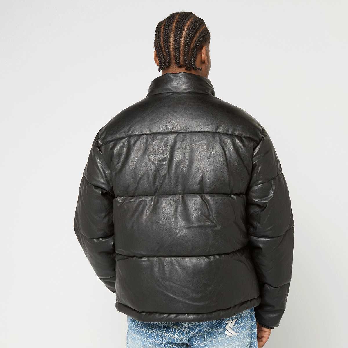 Karl Kani Metal Signature Pu Leather Puffer Jacket Men jackets zwart Maat S Kleding