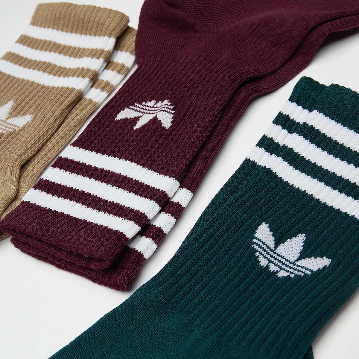 adidas Originals 3 PACK 3S CREW S maroon aurora ivy cardboard Unisex Sokken multicolor Maat 37-39 Kleding