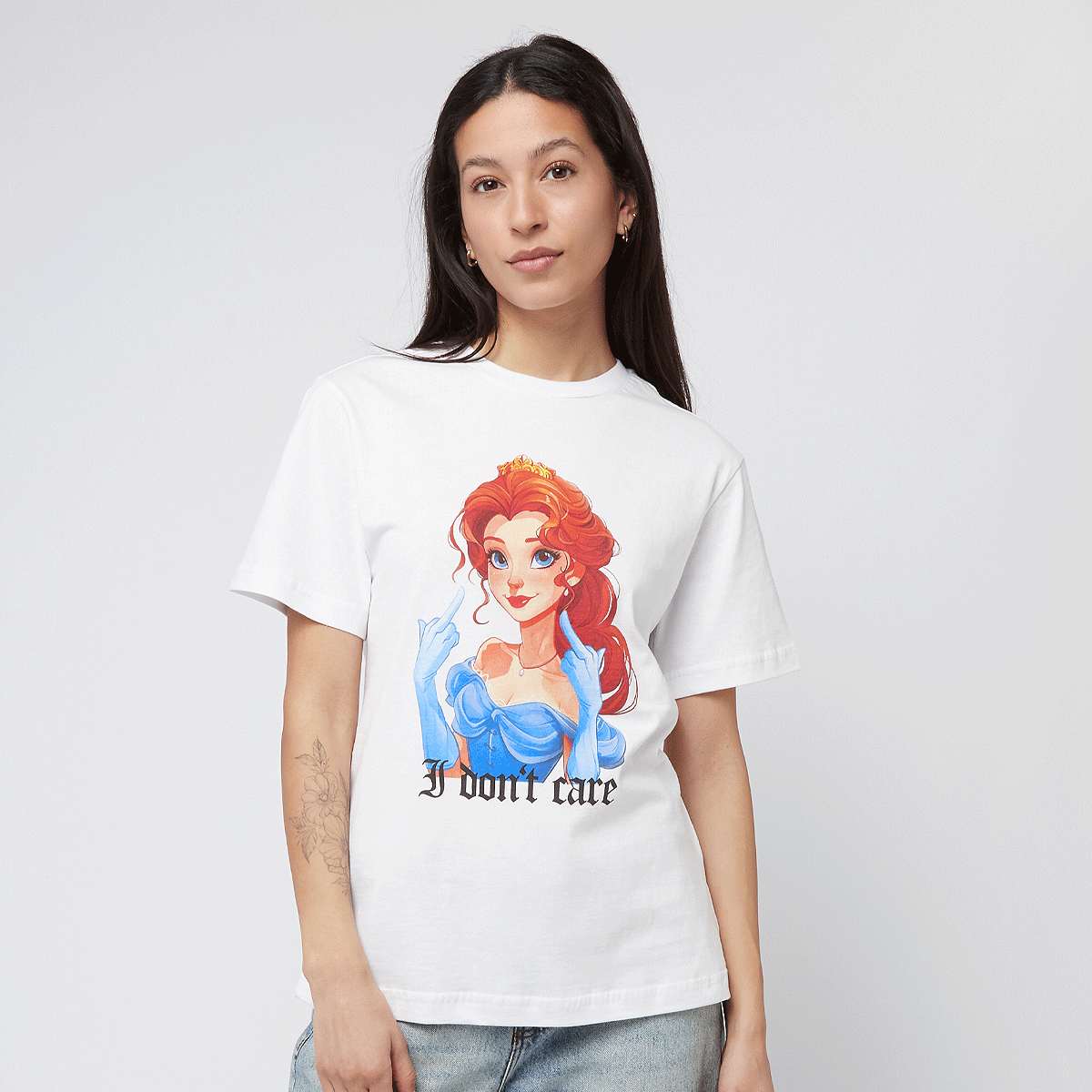 Miss Tee, Don't Care Handsign Tee, white