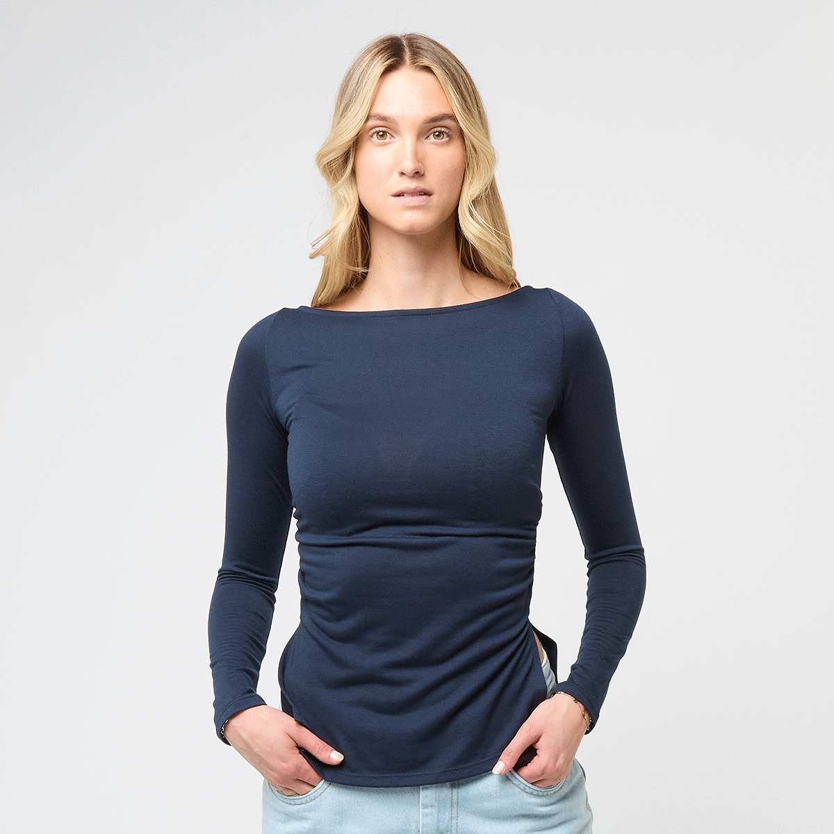 Decibel, Gathered Longsleeve, blue