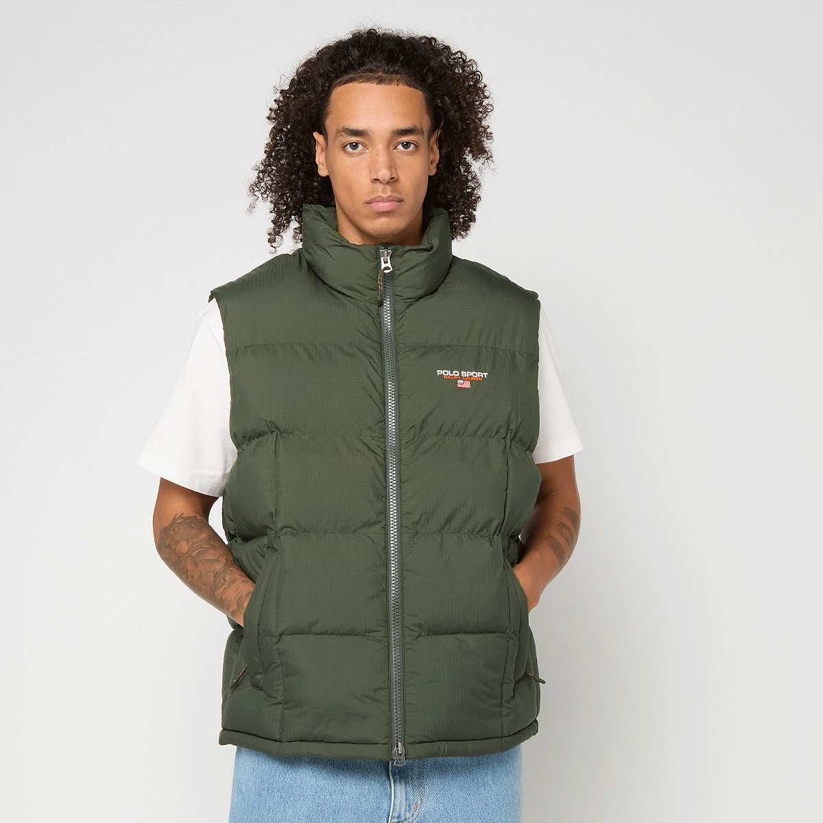 Polo Ralph Lauren Zielony Insulated Vest Mężczyźni Kamizelki Rozmiar Xl Odzież