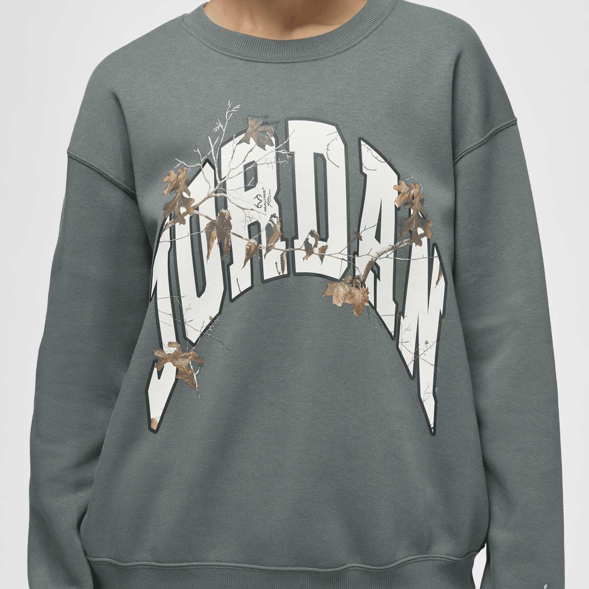 Jordan Brooklyn Fleece Crew Graphics Women Hoodies & Sweaters grijs Maat XS Kleding