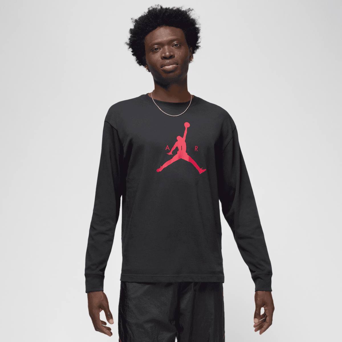 Jordan, Jumpman Long Sleeve High-Brand-Read Tee, black
