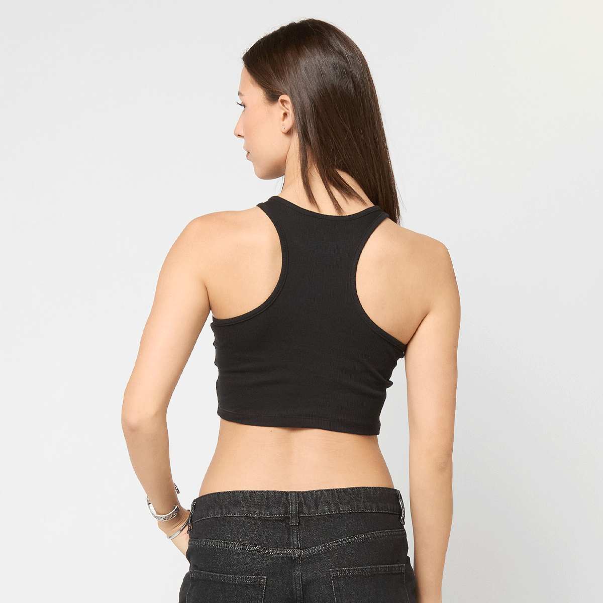 Urban Classics Ladies Cropped Rib Top women Tops zwart Maat M Kleding