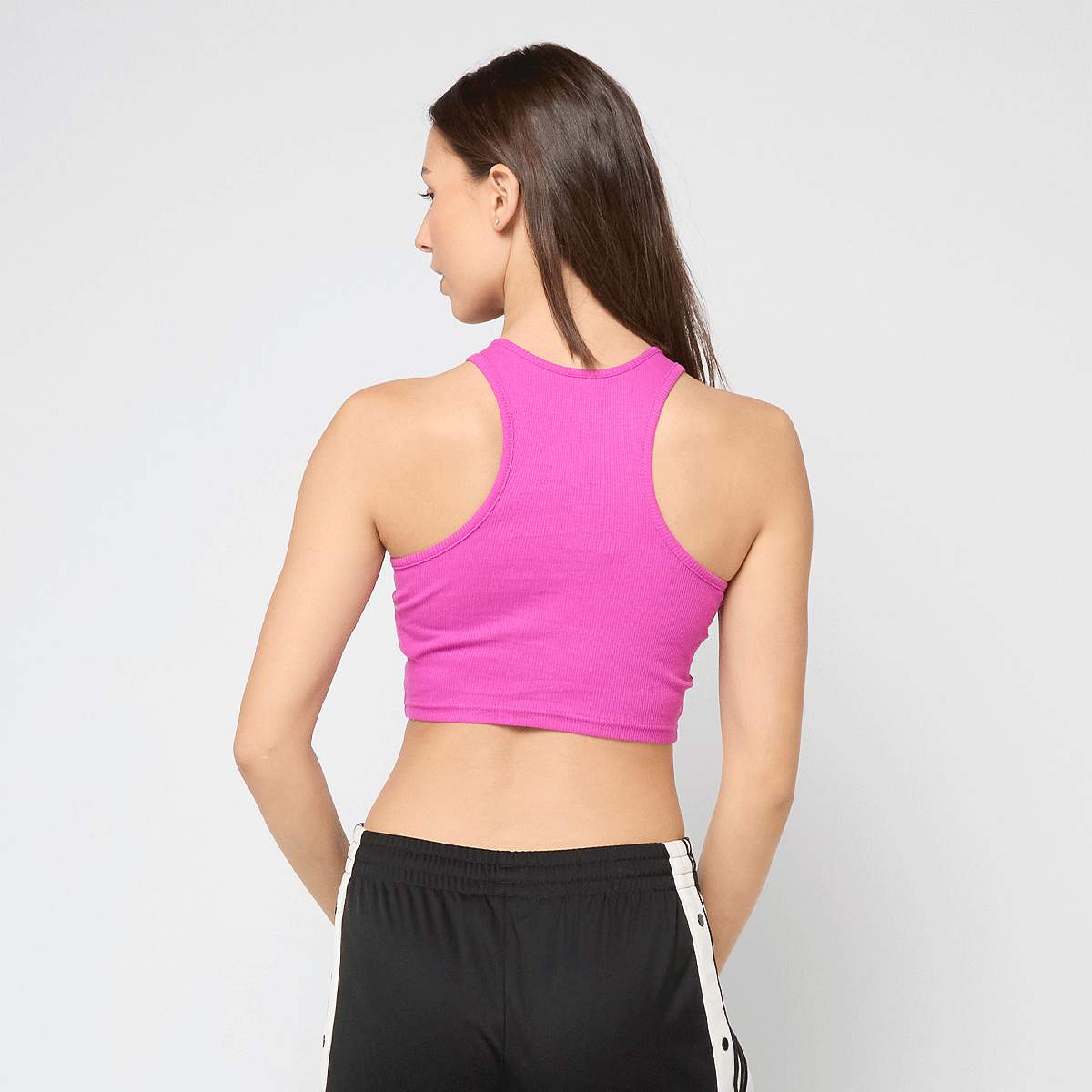 Urban Classics Ladies Cropped Rib Top women Tops roze Maat XS Kleding