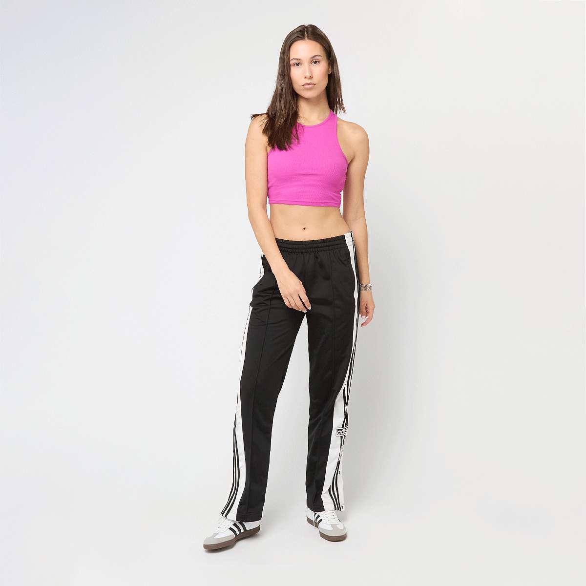 Urban Classics Ladies Cropped Rib Top women Tops roze Maat XS Kleding