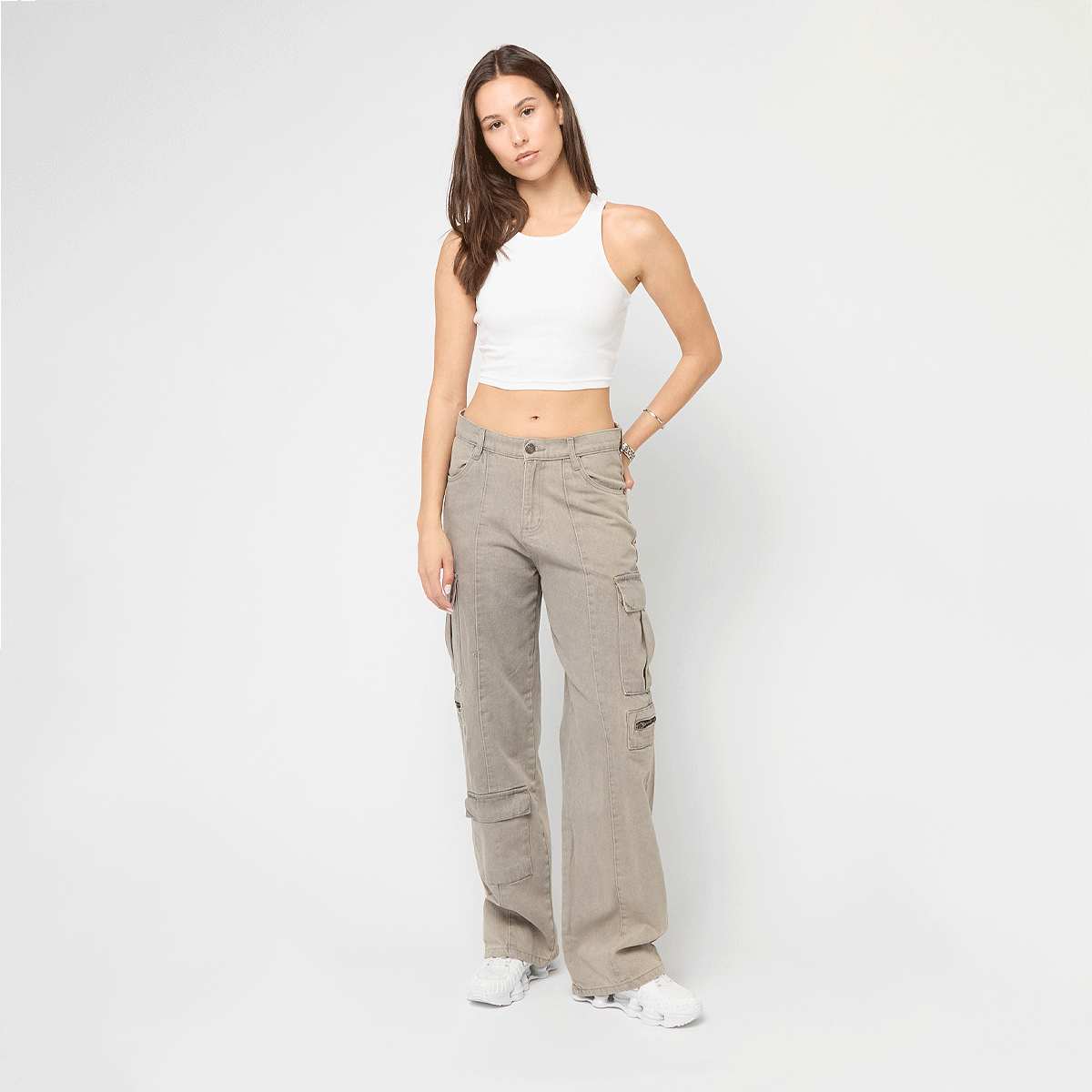 Urban Classics Ladies Cropped Rib Top women Tops wit Maat S Kleding