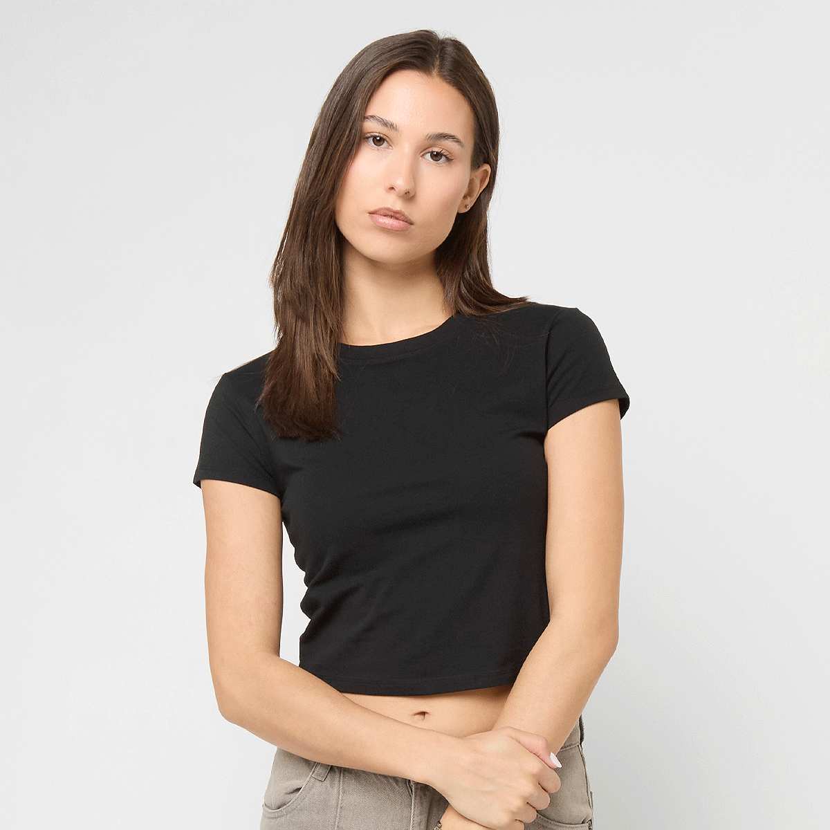 Urban Classics, Ladies Stretch Jersey Cropped Tee, black