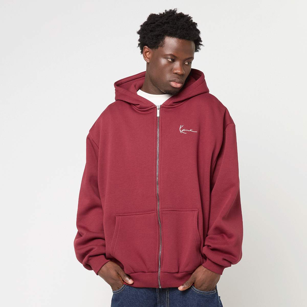 Small Signature Essential Oversized Zip Hoodie | SNIPES