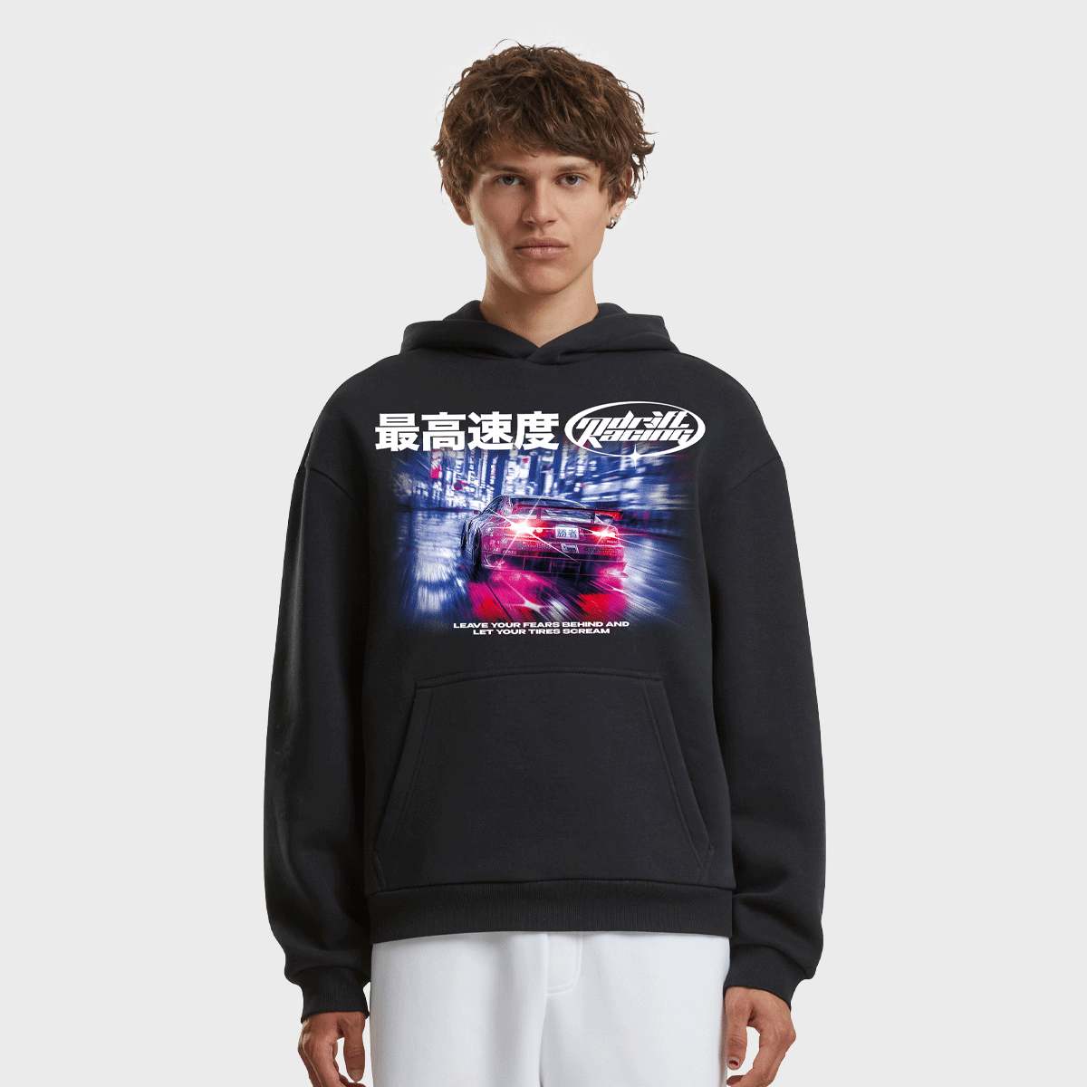Mister Tee, Drift Racing Fluffy Hoody black, black