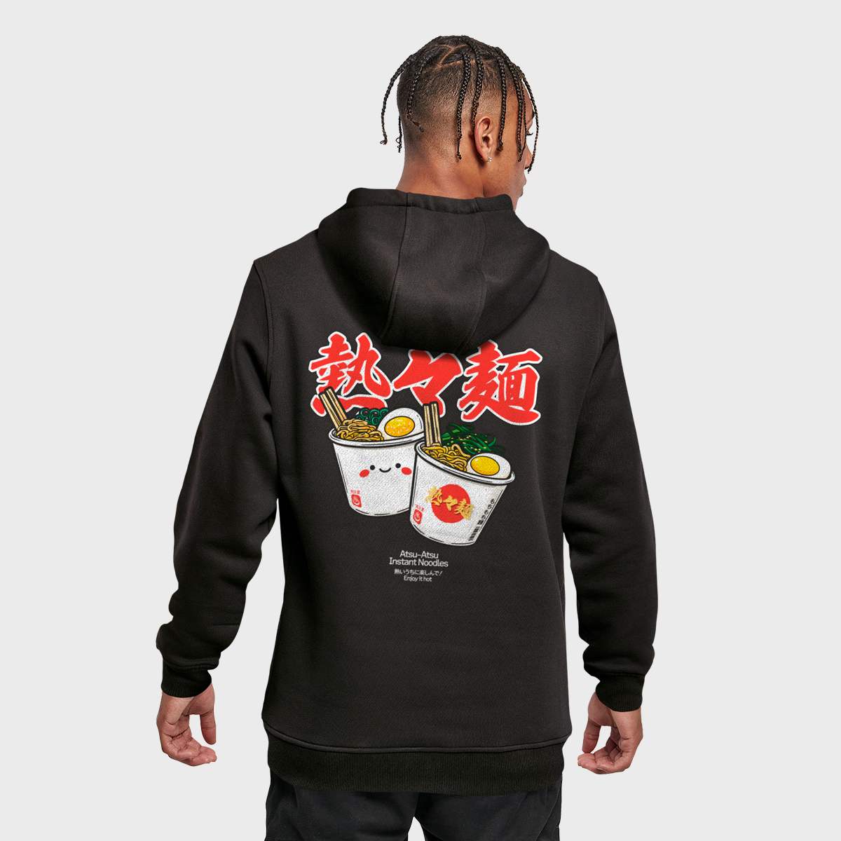 mister tee Love Ramen Noodles Hoody Men Hoodies & Sweaters zwart Maat XL Kleding