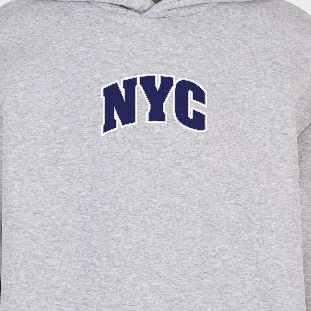 mister tee NYC College Letters Fluffy Hoody Men Hoodies & Sweaters grijs Maat M Kleding