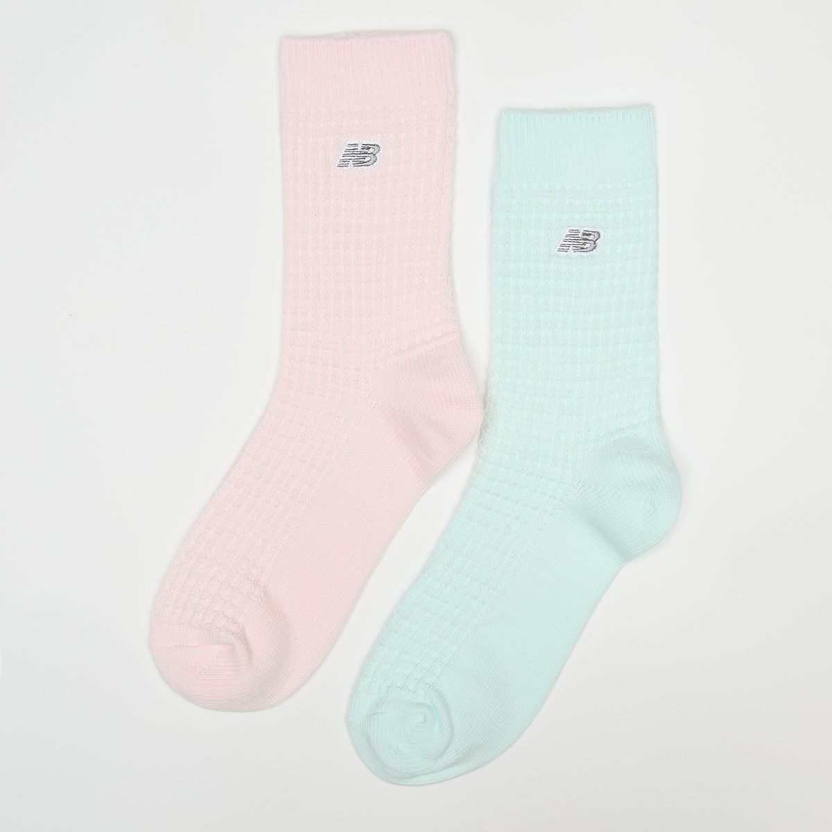 2 PACK - Waffle Knit Mid Crew Socks