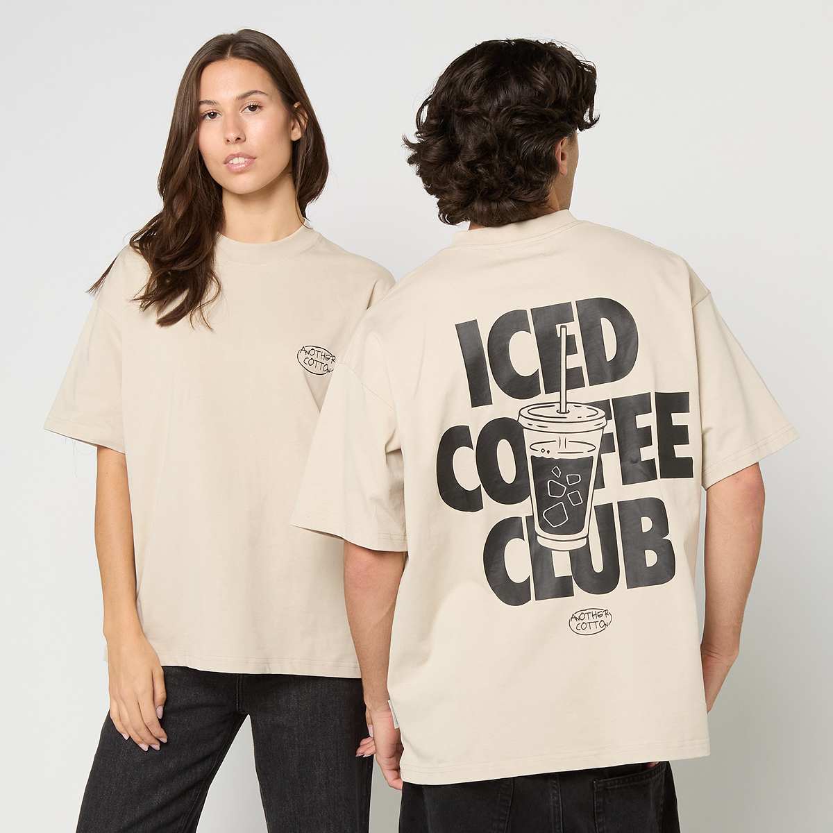 Another Cotton Lab, Iced Coffee Club Oversized T-shirt, beige