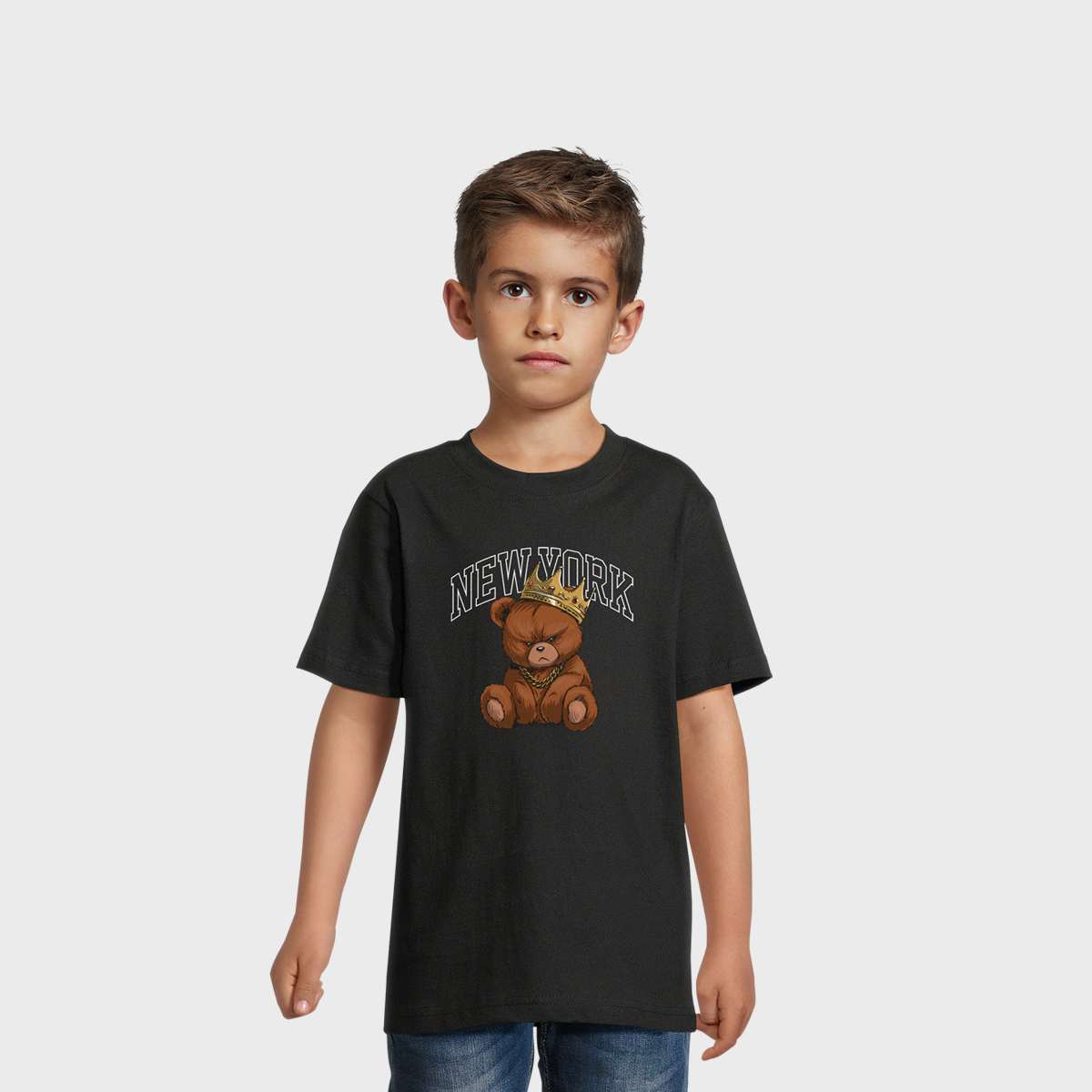 Mister Tee - Kids, NY Crowned Bear Tee, black