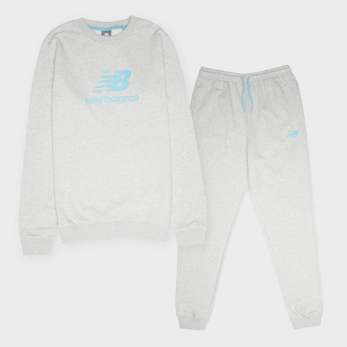 French Terry Stacked Logo Crew & Jog Set