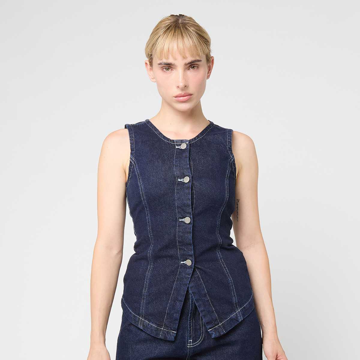 Decibel, Buttoned Denim Vest, blue